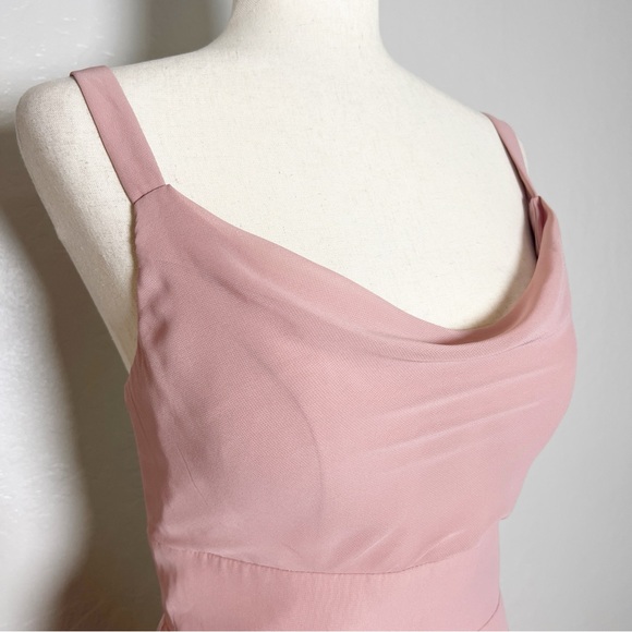 •AZAZIE•‎ Salma Sleeveless Sheath Side Slit Chiffon Dress in Dusty Rose Size A8 - Picture 5 of 15